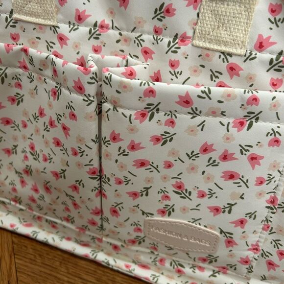 Floral Bag Purse Handles Little Flowers Pockets - Picture 4 of 6